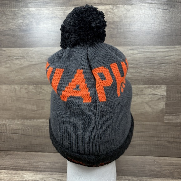 Philadelphia Flyers Mitchell & Ness Beanie Winter Hat Black Gray Orange - Picture 3 of 9